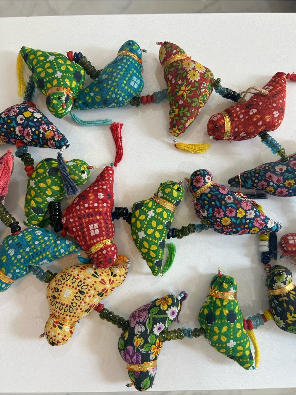 Tota birds decorative hanging garland or Prosperity Hens, Multicolor , 55”.